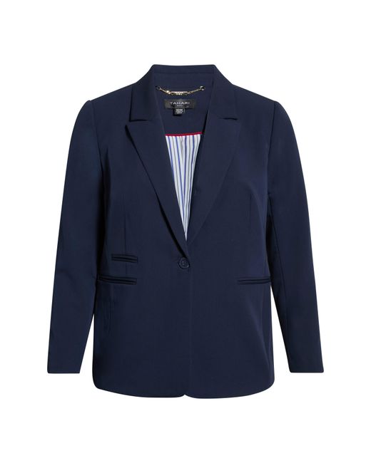 Tahari Blue One-Button Blazer