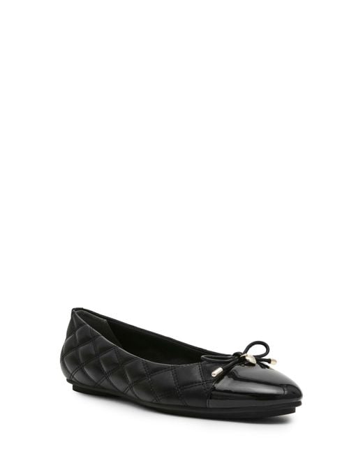Anne Klein Black Luci Cap Toe Ballet Flat