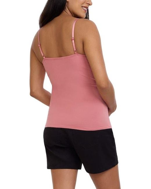Motherhood Maternity Red Clip Down Nursing Tank Top Cami