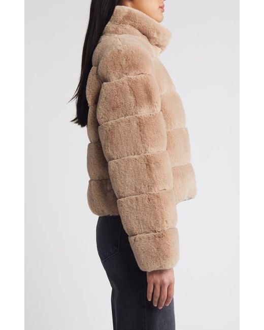 BCBGMAXAZRIA Channel Quilted Faux Fur Jacket Lyst