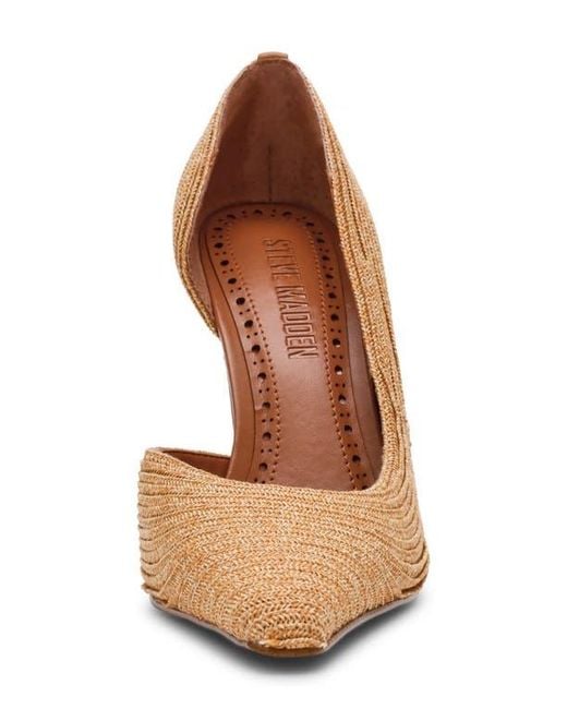 Steve Madden Brown Elegant Raffia Half D'Orsay Pump