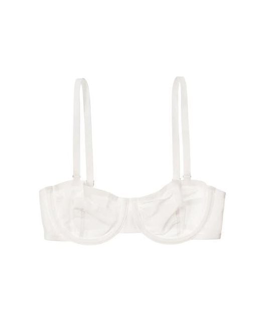 CUUP White The Balconette Mesh Underwire Bra