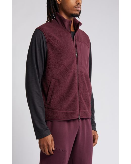 Zella Purple High Pile Fleece Vest for men