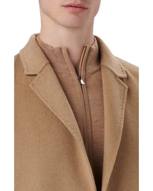 Bugatchi Brown Wool Blend Double Button Blazer for men