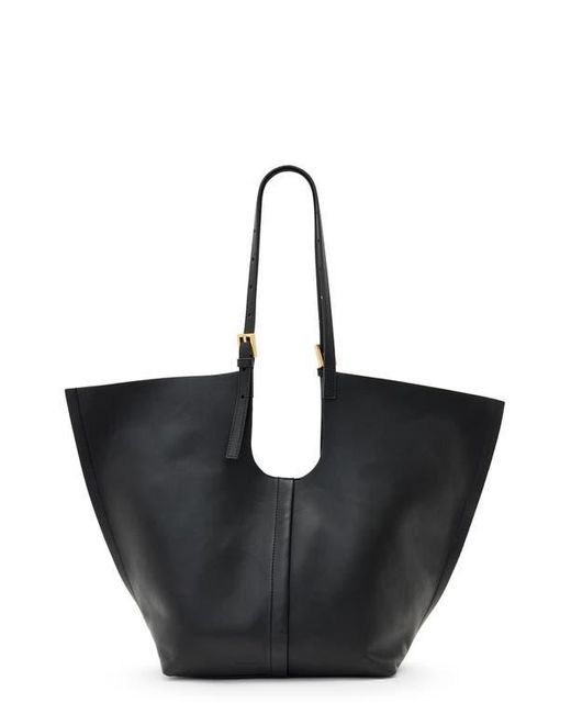 AllSaints Black Ara East West Leather Tote