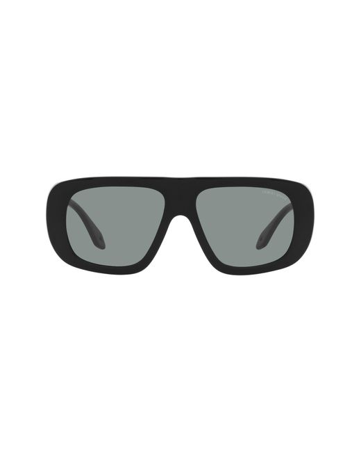 Armani Exchange 56mm Pillow Sunglasses in Black for Men | Lyst