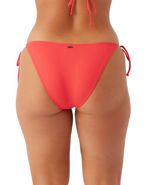 O'neill Sportswear Red Saltwater Solids Maracas Side Tie Bikini Bottoms