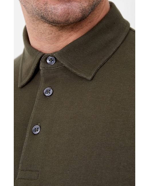 French Connection Green Grid Texture Polo for men