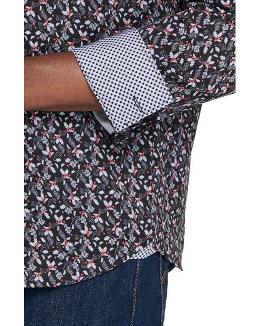 Con.struct Blue Berry Leaves Woven Long Sleeve Basic for men