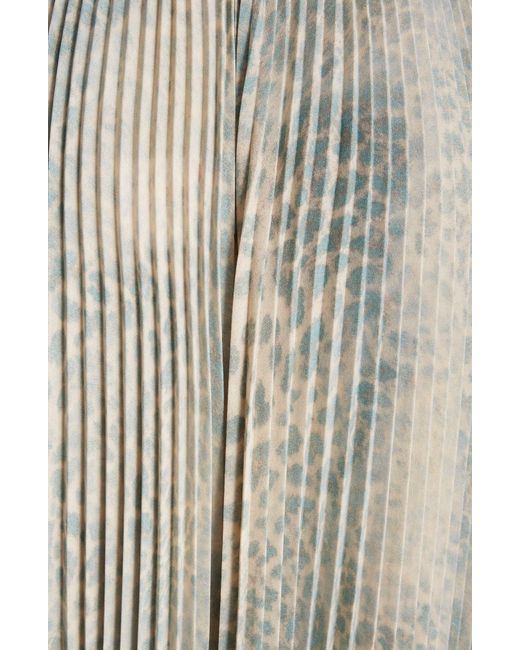 Balenciaga Natural Bleached Leopard Print Pleated Midi Skirt