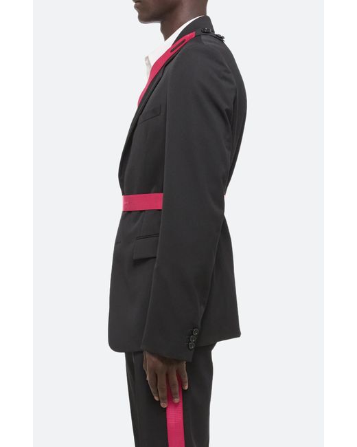 Helmut Lang Black Seatbelt Virgin Wool Sport Coat for men