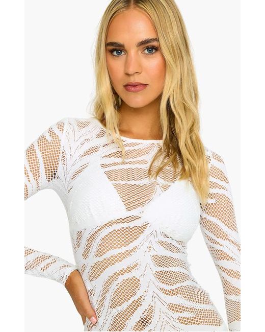 Beach Bunny Swimwear White Lacey Nights Maxi Dress