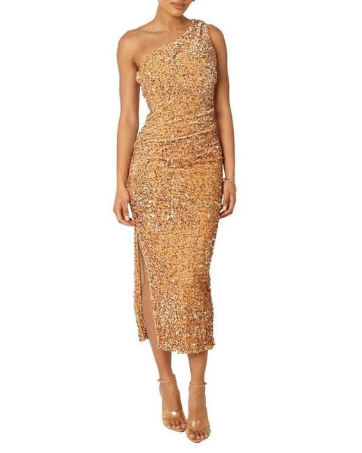 strapless open back dress Dixie Sparkle Navy Off Shoulder Sequin Midi Dress