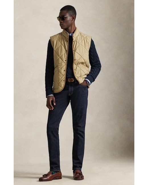 Polo Ralph Lauren Black The Hurston Water Repellent Quilted Utility Vest for men