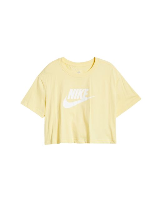 Nike Yellow Sportswear Essential Crop Graphic Tee