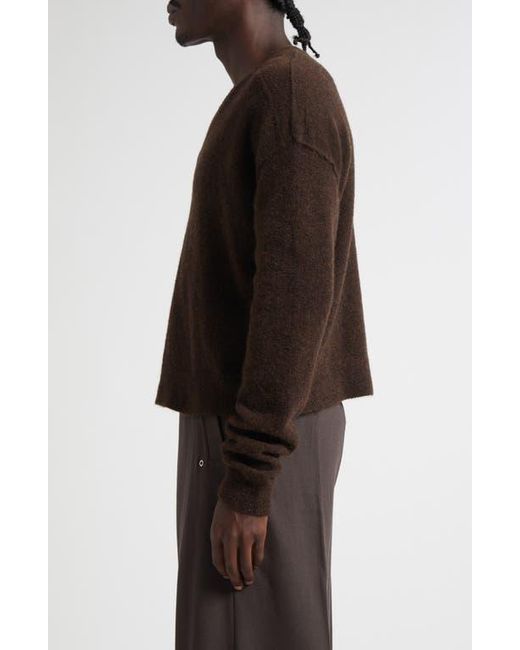 Rick Owens Brown Tommy Alpaca & Wool Blend V-Neck Sweater for men