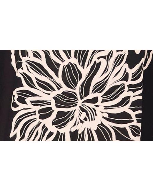 Vince Camuto Black Plus Size Floral Square-neck Smocked-back Sleeveless Maxi Dress