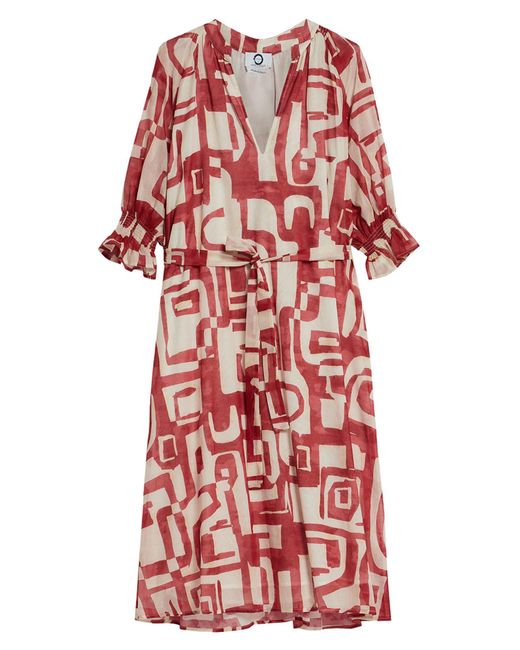 Marina Rinaldi Red Cinghia Cotton Voile Dress