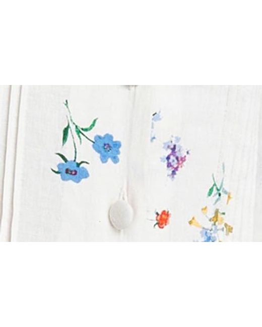 Wayf Multicolor Berkleigh Floral Linen Blend Minidress