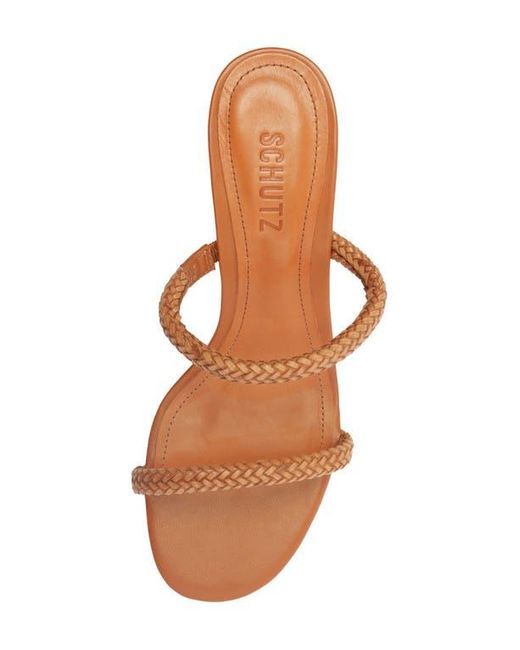SCHUTZ SHOES Multicolor Taliah Woven Strap Kitten Heel Slide Sandal