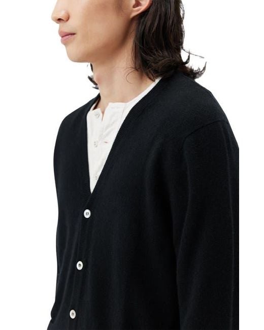 GOBI Mongolian Cashmere Blue Essential Cashmere V-Neck Cardigan for men