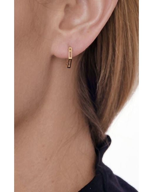 Bony Levy Metallic Hexagonal Split Hoop Earrings