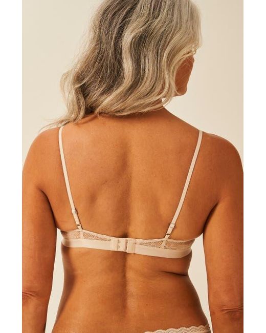 Stripe & Stare Brown Eco Lace Padded Triangle Bra & Original Knicker Set