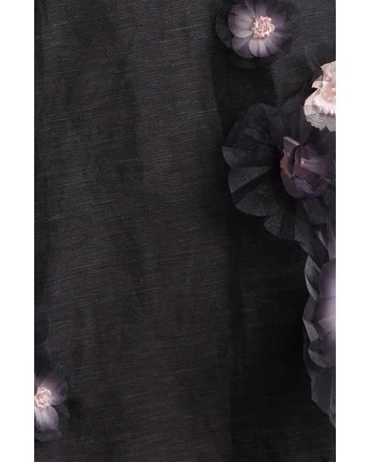 Zimmermann Black Matchmaker Daisy Linen & Silk Organza Gown