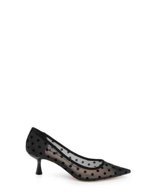 Badgley Mischka Black Elena Pointed Cap Toe Pump