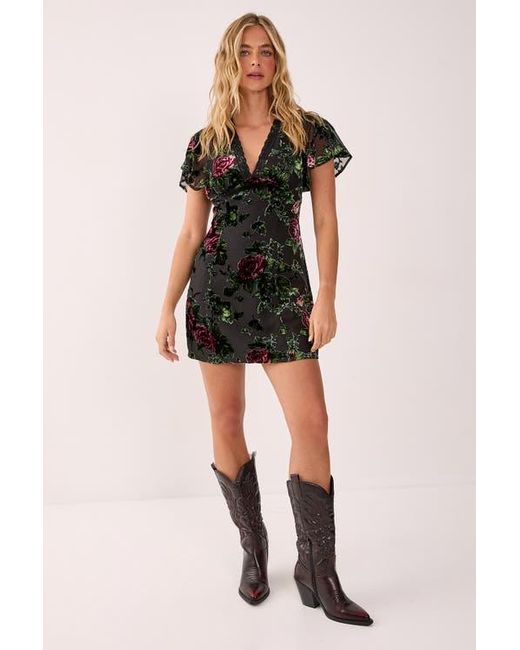 Nasty Gal Black Lace Trim Cut Out Mini Dress