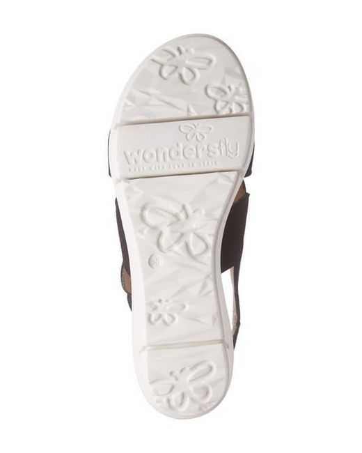 Wonders Black Platform Sandal