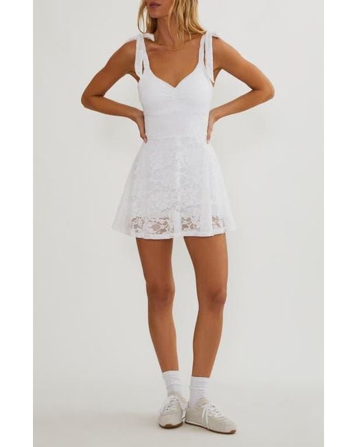Beach Riot White Pixie Lace Romper