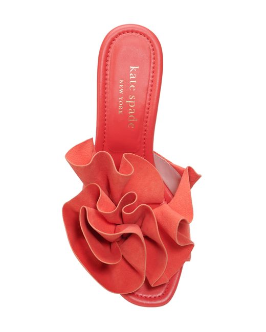 Kate Spade Red Flourish Flower Accent Sandal
