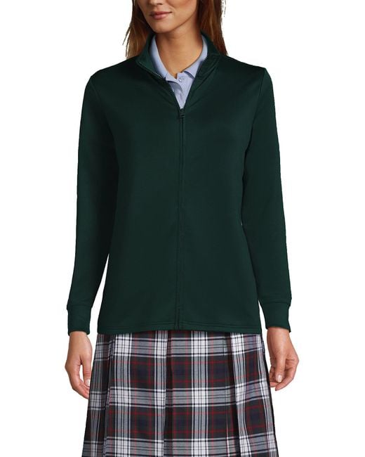 Lands' End Green Active Performance Full Zip Jacket