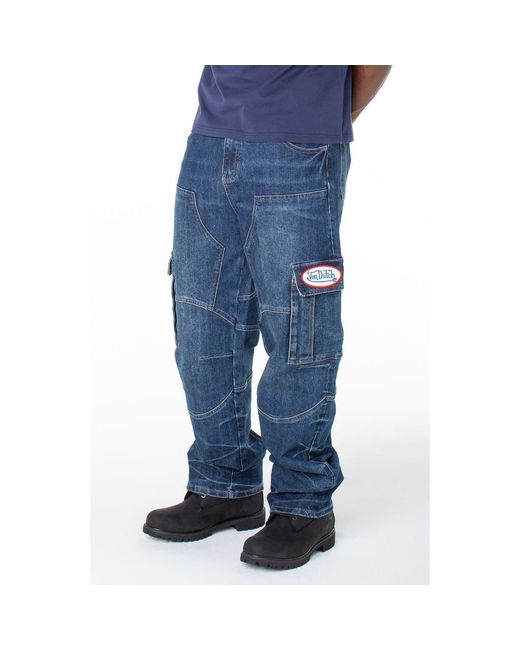 Von Dutch Blue Baggy Straight Cargo Hunter Pant for men