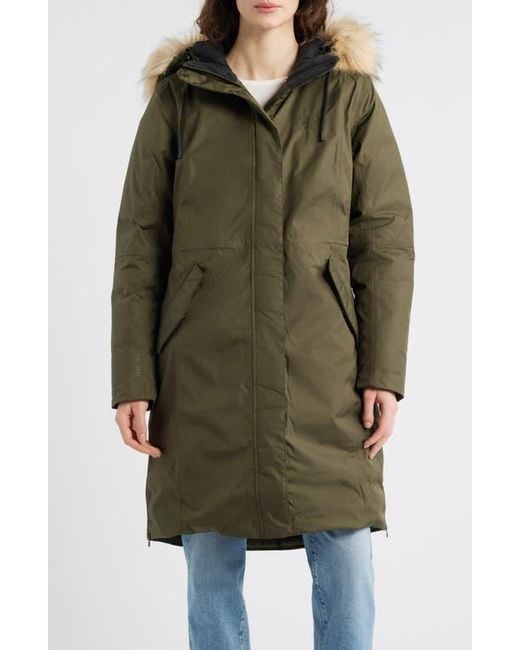 Helly Hansen Green Vega Waterproof Insulated Parka With Faux Fur Trim