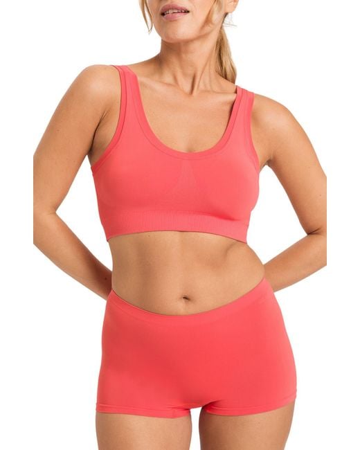 Hanro Touch Feeling Padded Sports Bra in Red