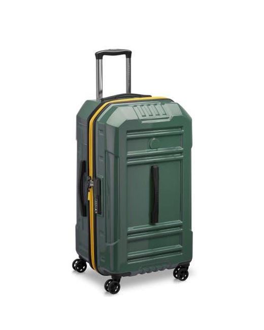 Delsey Paris Green Rempart Checked Hardside Expandable Luggage Trunk With Spinner Wheels