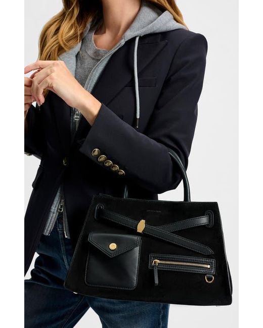 Veronica Beard Black Dash Cargo Top Handle Bag