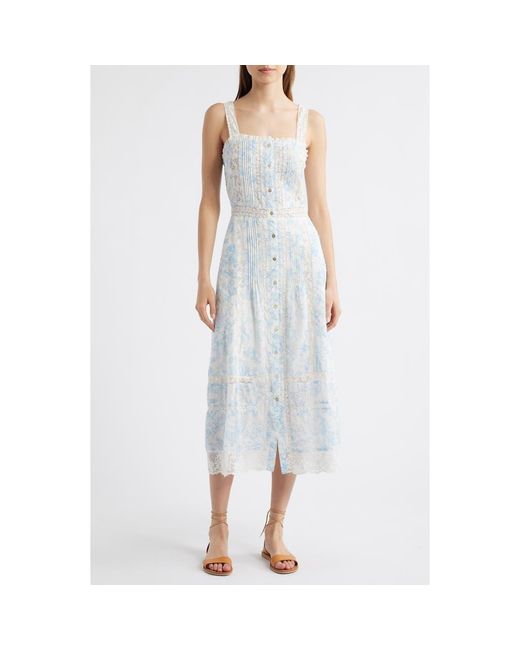 LoveShackFancy Blue Judalon Lace A-Line Dress