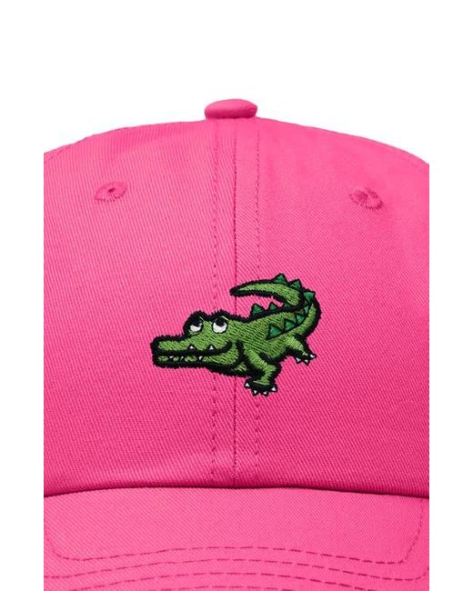 Alix Pink Alligator Embroidered Wildlife Cap for men