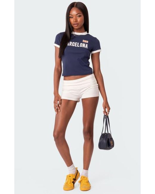 Edikted Orange Foldover Shorts