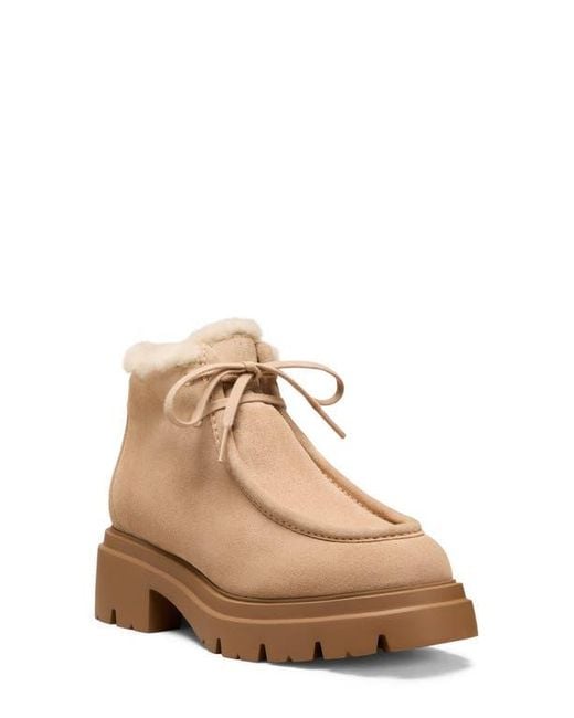 Stuart Weitzman Natural Hudson Genuine Shearling Lined Chukka Boot