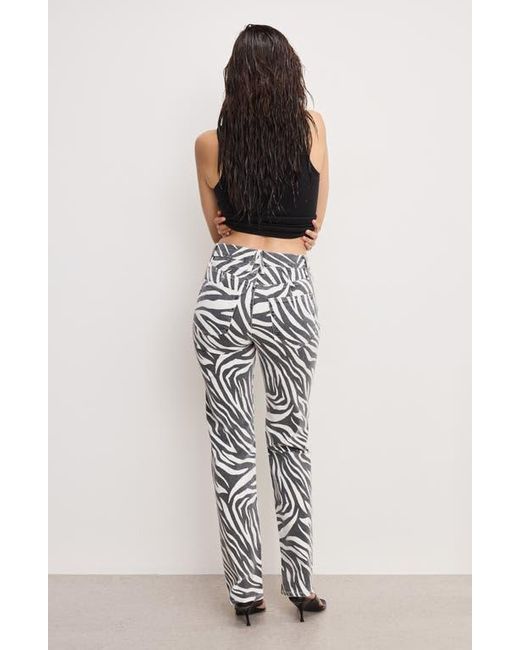 GOOD AMERICAN Black Icon High Waist Straight Leg Jeans