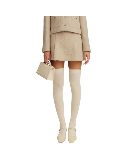 Reformation Natural Rory Wool Blend Miniskirt