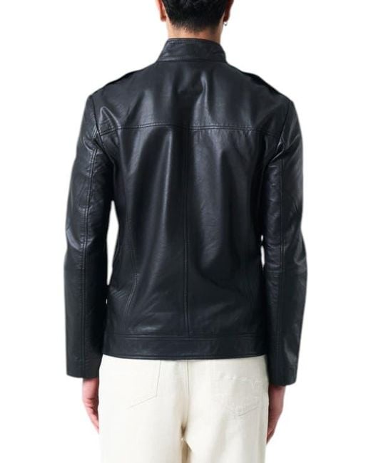 Velez Blue Bosa Leather Jacket Semi-Loose Fit for men