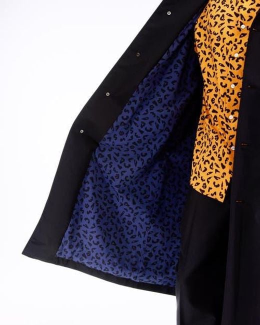 vowels Blue Split Raglan Coat for men