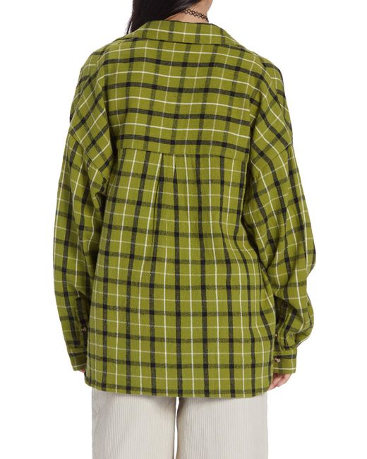 Roxy Green X Chloe Kim Check Cotton Flannel Shirt