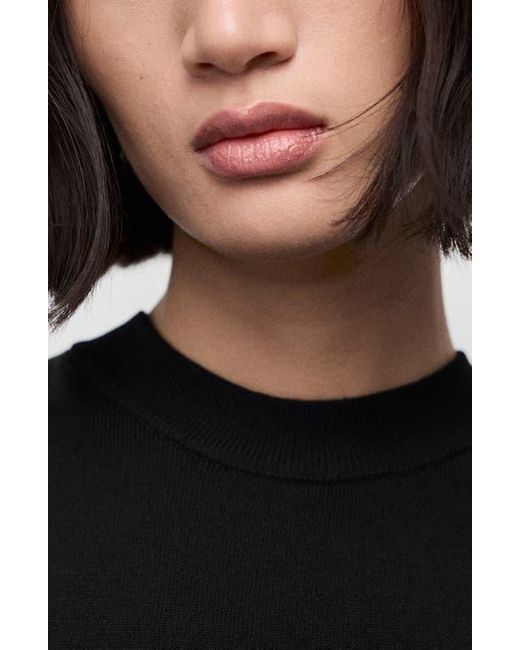 Mango Black Mixed Media Pleated Midi Dress