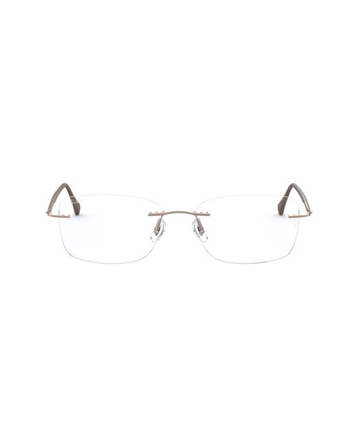 Ray-Ban Metallic 52Mm Rectangular Optical Glasses